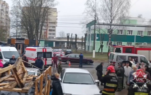 Спасатели ликвидировали пожар в здании общежития ОАО «Эвистор» в Витебске