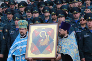 Икона Божией Матери "Неопалимая Купина", которая является главной покровительницей и защитницей белорусских спасателей, прибыла в Витебск