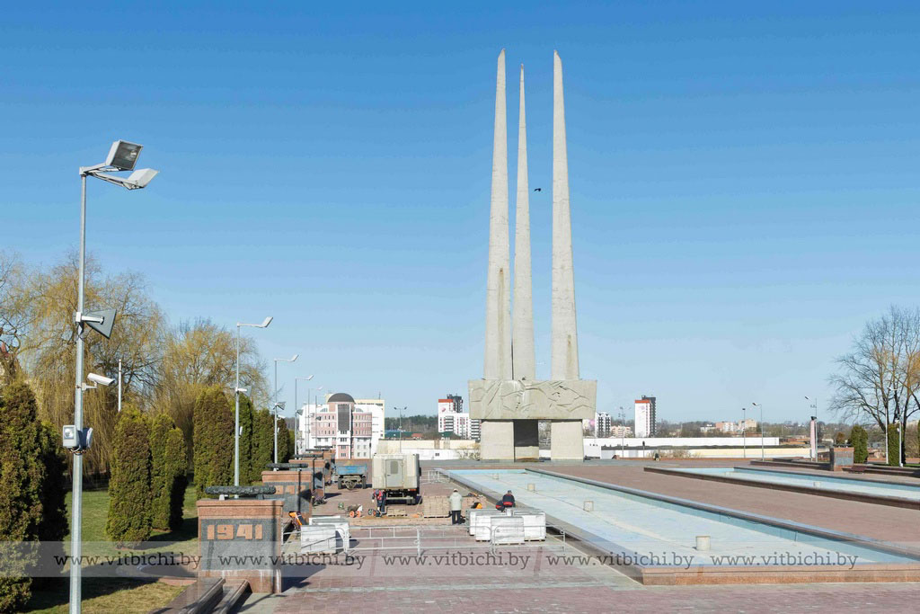 Ремонт плитки на площади Победы в Витебске