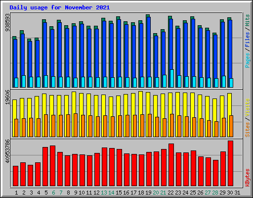 Daily usage for November 2021