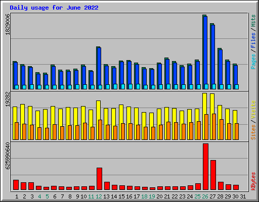 Daily usage for June 2022