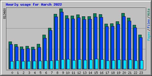 Hourly usage for March 2022