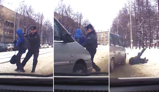  В Витебске на пешеходном переходе милиционер выхватил ребенка из-под мчащегося автомобиля (ВИДЕО)